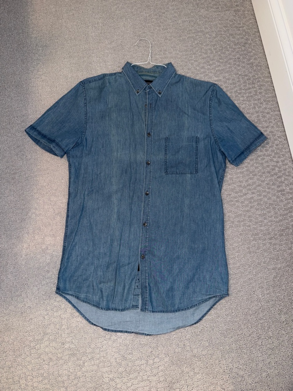 Zanerobe Short-Sleeve Denim Button-Up Shirt - Blue